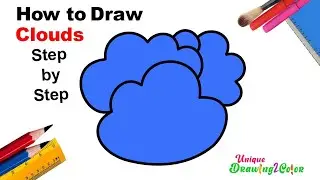 How to Draw Clouds  (Step by Step Drawing Tutorial)