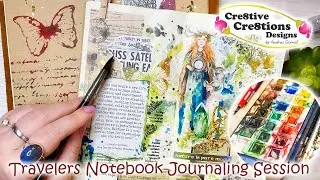 Creative Journal Session - Watercolor Artjournaling in my Travelers Notebook #artjournal #journaling