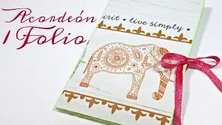 Mini álbum acordeón con 1 folio | Encuadernación #1