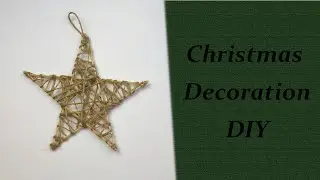 A star made of toothpicks and jute string. Christmas Decoration DIY