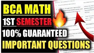 Bca Math 1st Semester Important Questions | Bcs 012 | Bca Mathematics 1st Sem in Hindi🔥
