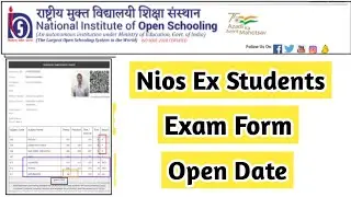 Nios Ex Students Exam Registration Date | Task Is Helping (NIOS) #nios #oct #ex #syc #syct #sycp