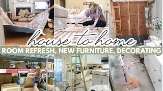 HOME DECORATING IDEAS, NEW FURNITURE, ROOM REFRESH, HOME DECOR SHOPPING | HOUSE TO HOME MOVING VLOG