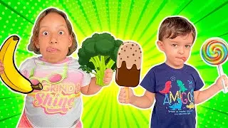 Maria Clara e João Pedro ensinam que é importante comer frutas e verduras - Família MC Divertida