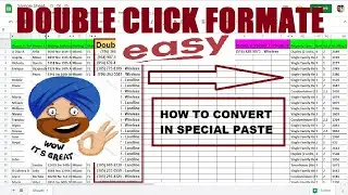 How to convert double click to special formate//Double Click Formate//how convert Cell data into Row