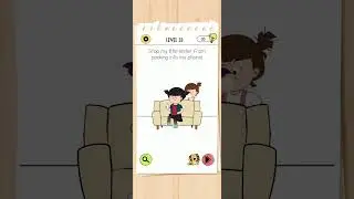 Brain test 4 level 33 . Stop my little sister from peeking in to my phone! #walkthrough #shorts