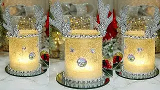 VERY EASY  DIY DOLLAR TREE MIRRORED REINDEER ORNAMENTS LIT FROM WITHIN