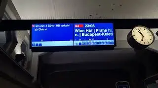 Ansage SBB Gleisänderung NJ Wien/Praha/Budapest