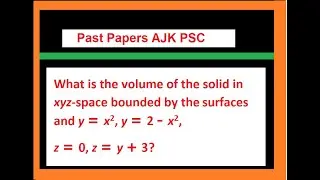What is the volume of the solid in xyz-space bounded by the surfaces and y = x^2, y = 2 - x^2