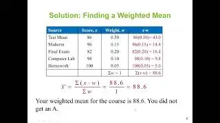 Determine weighted mean of a data set and mean of a frequency distribution. Symmetric distribution