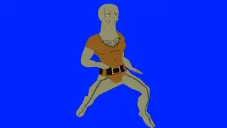 Hot Squidward dancing blue screen