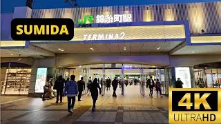 TOKYO, JAPAN 🇯🇵 [4K] SUMIDA WARD — Kinshicho Station to Tokyo SKYTREE