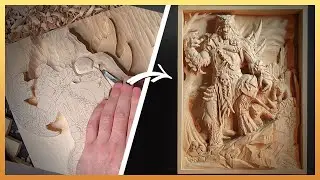 How to carve a picture out of a wood? That's it! Wood carving, a complete process.