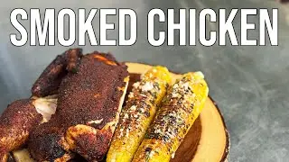 Amazing Smoked Half Chicken with Elote with how to Spatchcock a chicken