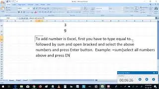 How to add number in Excel