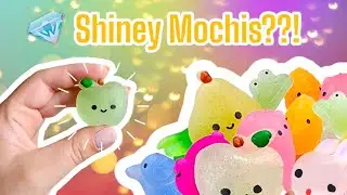 ASMR| Unwrapping Glitter Mochi Squishies! They are scented too! Smells like 🍓 🍓 🍓