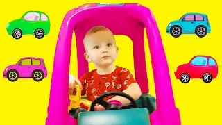 Yarik Rides Kids Cars on the Indoor Playground