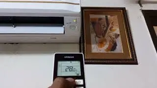 hitachi split ac red green blue light on off कैसे करें | hitachi inverter ac temperature light show