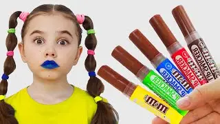 Pretend Play Lipstick Makeup for Kids | Polina Fun