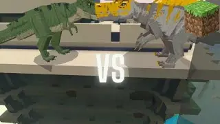 Colorful Tyrannosaurus Rex Vs Bioluminescent Spinosaurus ( Minecraft Jurassic World )