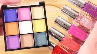 【ASMR】Slime Coloring with Makeup #70【Satisfying Slime Video】