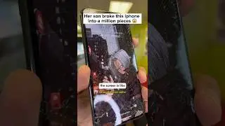 Her son destroyed his phone ,Mom decided to keep it 😳 #shorts #apple #iphone #ios #samsung #fyp #fy