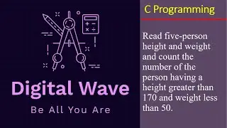 Read five persons' height and weight and count the number of the person having some cond on H and W.