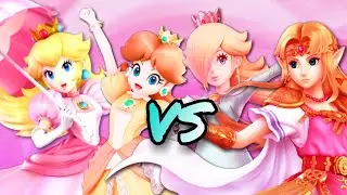 SSBU: Peach & Daisy VS Zelda & Rosalina !!!