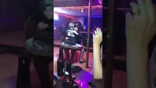 Mom getting her birthday lap dance. 2020