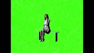 Green screen girl sitting 3d model free download