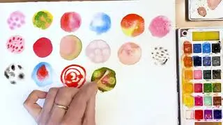 Proefjes in de flow - thema structuren aquarel lessen