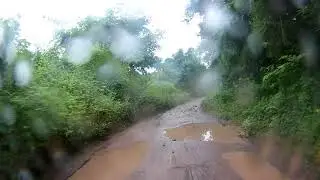 Cyclocross Bike ride after rain, Chiang Rai, Thailand.