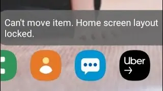 Can't move item. Home screen layout locked.