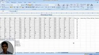 Microsoft Office 2007 Excel 18 Attendance Sheet