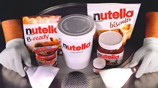 ASMR - Nutella Experiment | what happens if you mix all Nutella Products into one / Ice Cream Rolls