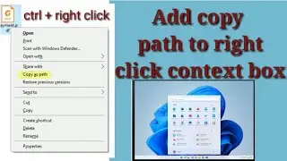 Add Copy as Path to Right Click Context Menu