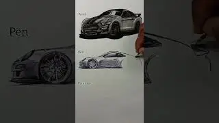 How to Draw a Realistic car | #shorts #art #car #drawing