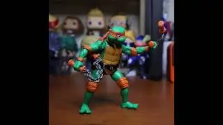 TMNT Mutant Mayhem Michelangelo Does Freestyle Nunchucku! #stopmotionanimation #tmnt #ninjaturtles