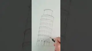 Рисуем Пизанскую башню 🇮🇹#рисунки #рисункидлясрисовки #арт