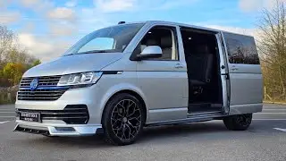 vw transporter t6.1 kombi modified Lowered alloys splitter sidebars spoiler leather