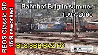 1997-2000 [SDw] Bahnhof Brig - Classic BLS, SBB, FO, BVZ - Old historical Brig - amazing consists!