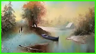 Зимний пейзаж маслом. Урок рисования для взрослых с нуля +79857776200