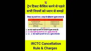 ट्रेन टिकट कैंसिल करने पहले यहां ध्यान दे, Train Ticket Sleeper Class Cancellation Charges & Rule