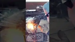 Crow bird welding sculpture