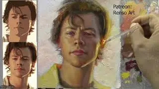 Painting a portrait - from group class in Patreon