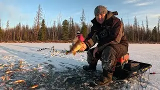 ПРОДОЛЖАЕМ ПОКОРЯТЬ ПЕРВЫЙ ЛЁД , ЩУКА НА ЖЕРЛИЦЫ , ОКУНЬ НА МОРМЫШКУ. день первый.