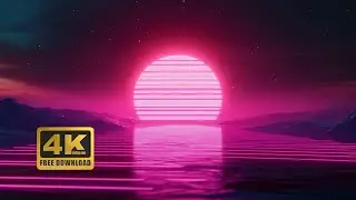 Neon 80s Sunset: Retro Synthwave Vibes Over a Pink Horizon | Stunning 4K Visuals