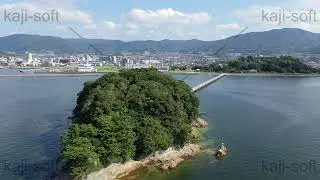 ドローン空撮映像・愛知県・三河湾・竹島・南側・左旋回