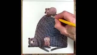 How to Watercolor Paint Cute Bears