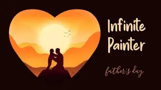 Simple Father's Day/Landscape illustration on Infinite Painter| And a FREE brush! #shorts